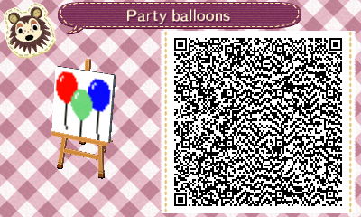 QR code for party balloons in Animal Crossing.