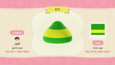 Buddy the Elf hat design for Animal Crossing: New Horizons (ACNH).