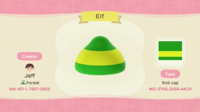 Buddy the Elf hat design for Animal Crossing: New Horizons (ACNH).