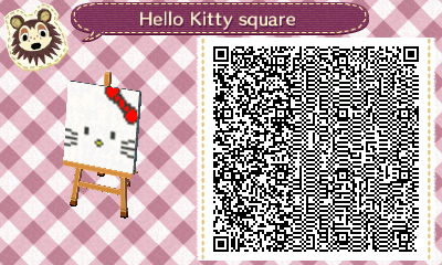 QR code for a Hello Kitty design in Animal Crossing.