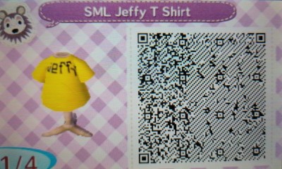 QR code for SML Jeffy T-shirt in Animal Crossing.