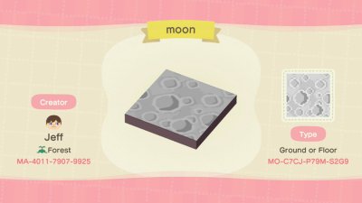 Design of the moon surface for Animal Crossing: New Horizons.