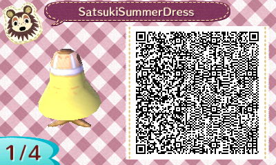 QR code for Satsuki's summer dress from My Neighbor Totoro in Animal Crossing.