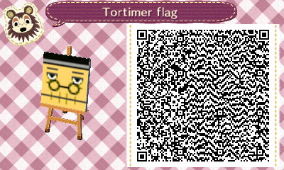 QR code for a Tortimer flag in Animal Crossing.