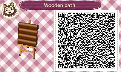 QR code for a wooden path in Animal Crossing.