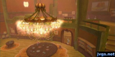 The new chandelier at the Lumpy Pumpkin.