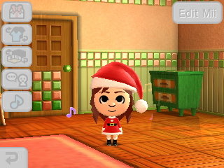 Anna, wearing the Santa dress.