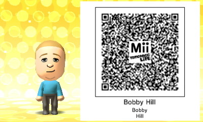 Bobby Hill Mii QR code
