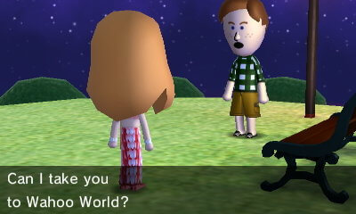 Conan, to Inkling Girl: Can I take you to Wahoo World?