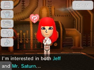 Elly: I'm interested in both Jeff and Mr. Saturn...