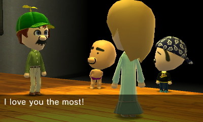 Luigi, to Rosalina: I love you the most!