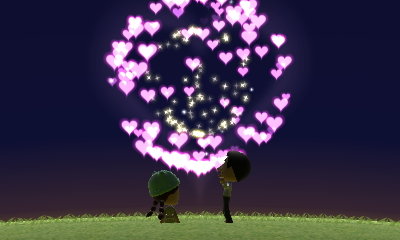 The fireworks turn to hearts as Mr. Bean celebrates his engagement.