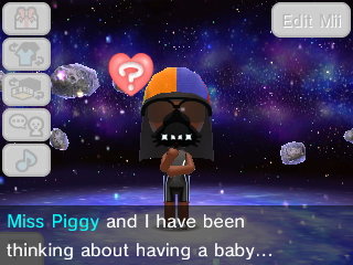 Darth Vader: Miss Piggy and I have been thinking about having a baby...