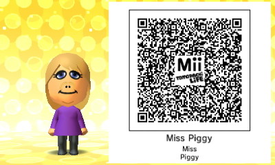 Miss Piggy Mii QR code