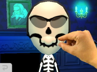 I remove some crumbs from Skull's face.