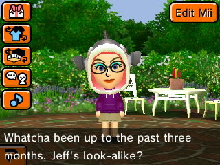 Squishy: Whatcha been up to the past three months, Jeff's look-alike?