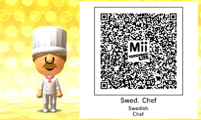 The Swedish Chef Mii QR code